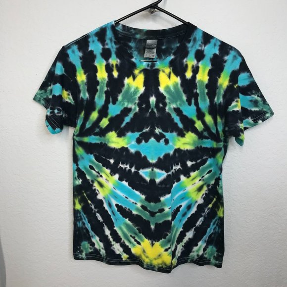 🍭KIDS Tie-Dye T-Shirt | Black/Blue/Green | Small - Picture 7 of 7